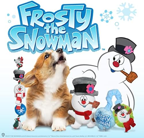Warner Bros Frosty The Snowman Dog Dog Squeaker צעצוע, 6 ”| צעצועי קטיפה חריקים לכלבים | מוצר חיות מחמד מורשה